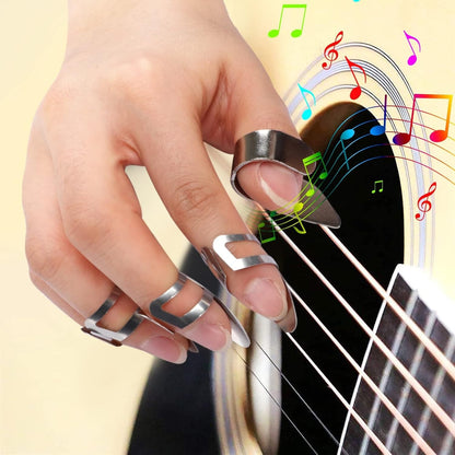 Guitar Accessories Set 4Pcs Slides 10Picks 8Pc Picks Box for Guitars Banjo Uk...