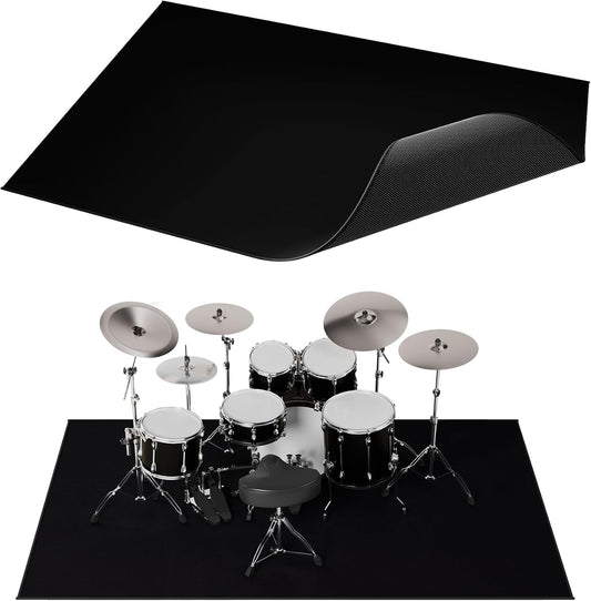 Drum Rug 4X6Ft, Drum Mat with Non-Slip Grip Bottom, Drum Mats and Rugs with Tigh